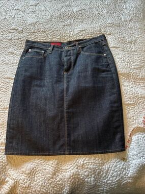 Ag Adriano Goldschmied Dark Blue Denim Pencil Skirt